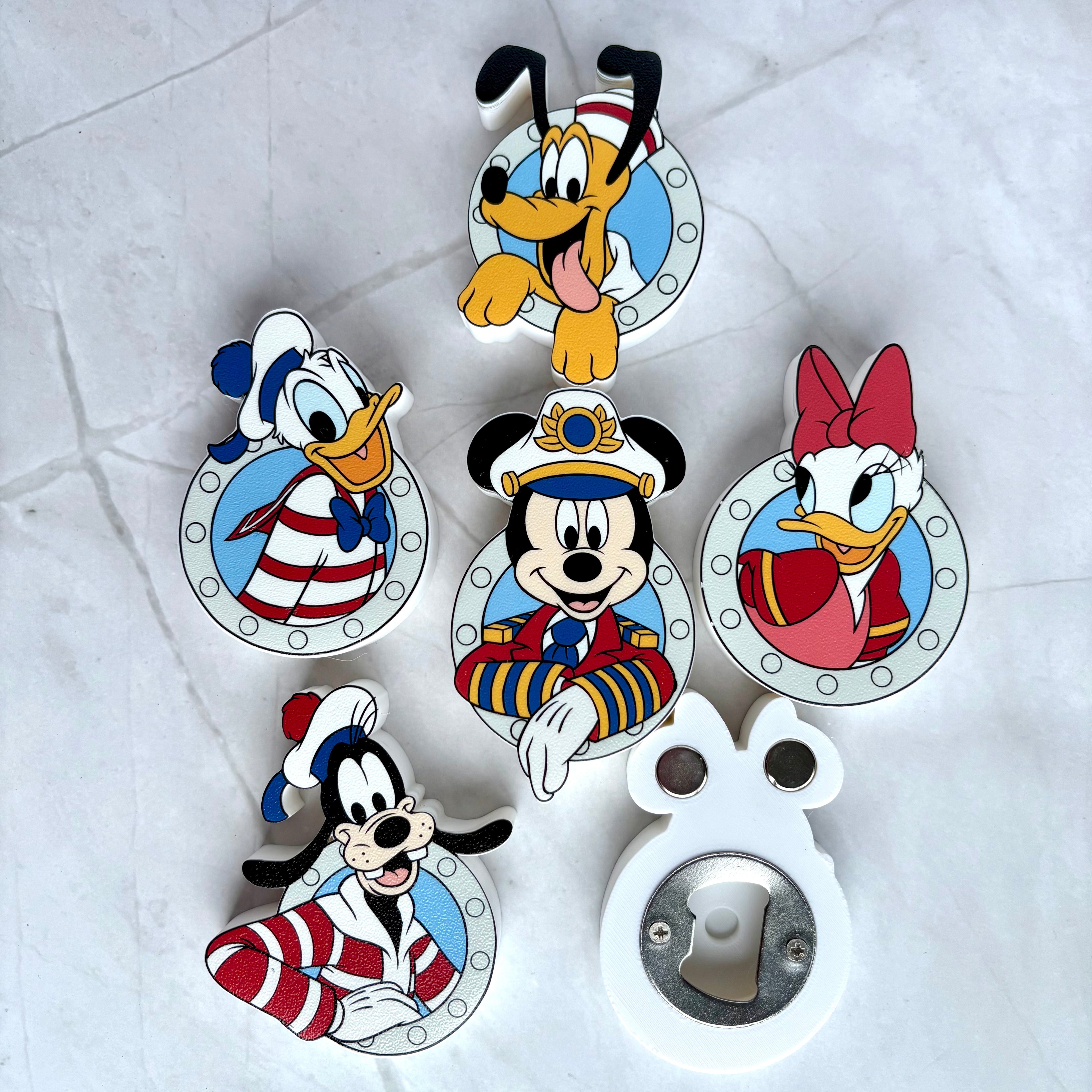 DCL Mouse and Friends Magnetic Bottle Opener | Cruise Cabin Magnet | 3D Printed Magnetic Bottle Opener | UV Printed Cruise Keepsake | Fish Extender Gift