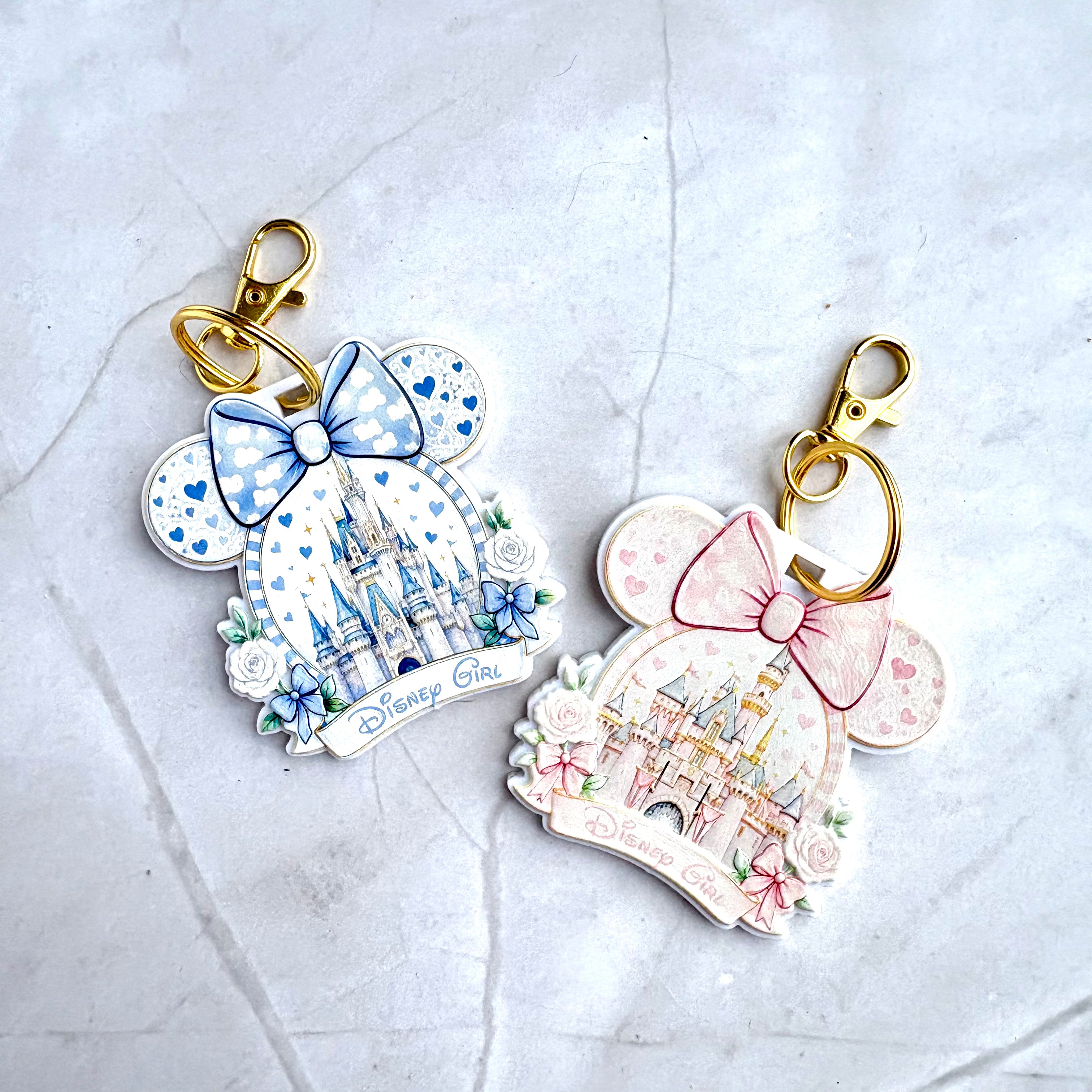 Fairytale Castle Inspired Acrylic Keychain | Watercolor Castle Bag Charm
