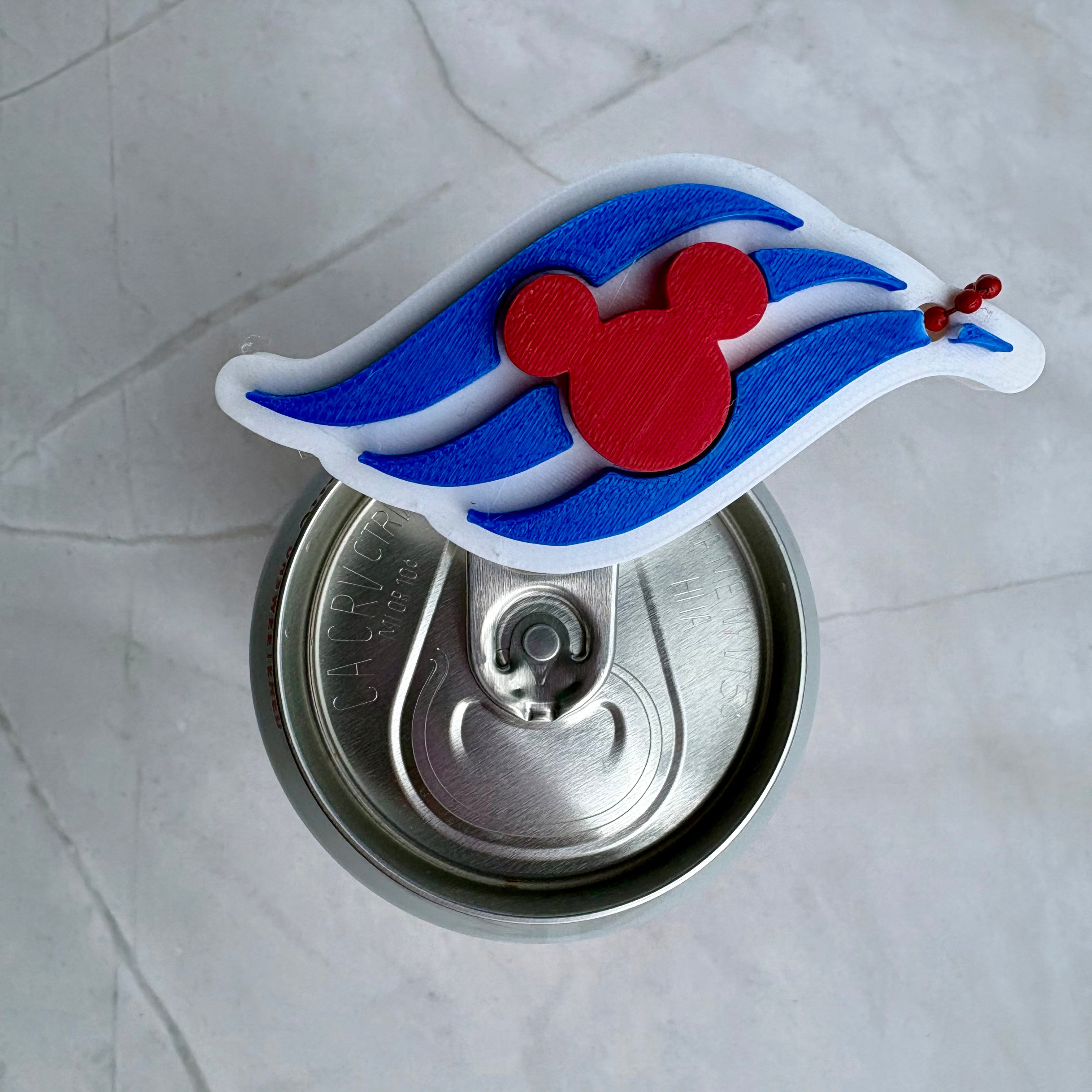 DCL Logo Can Tab Opener Keychain | Cruise Drink Tab Lifter | 3D Printed Can Opener Tool | UV Printed Cruise Accessory | Cruise Gift