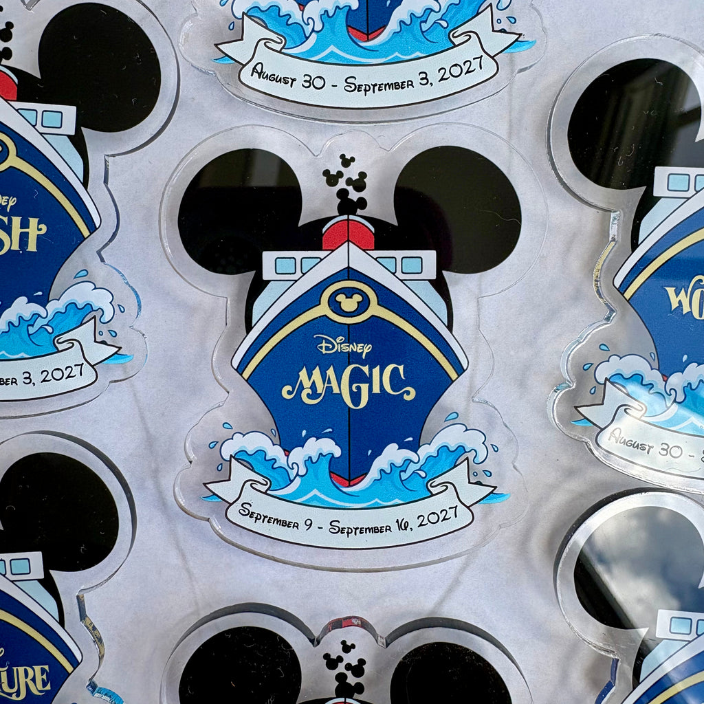 DCL Personalized Ship Mouse Ears and Bow Magnet | Pixie Dust Gift | Fish Extender Gift