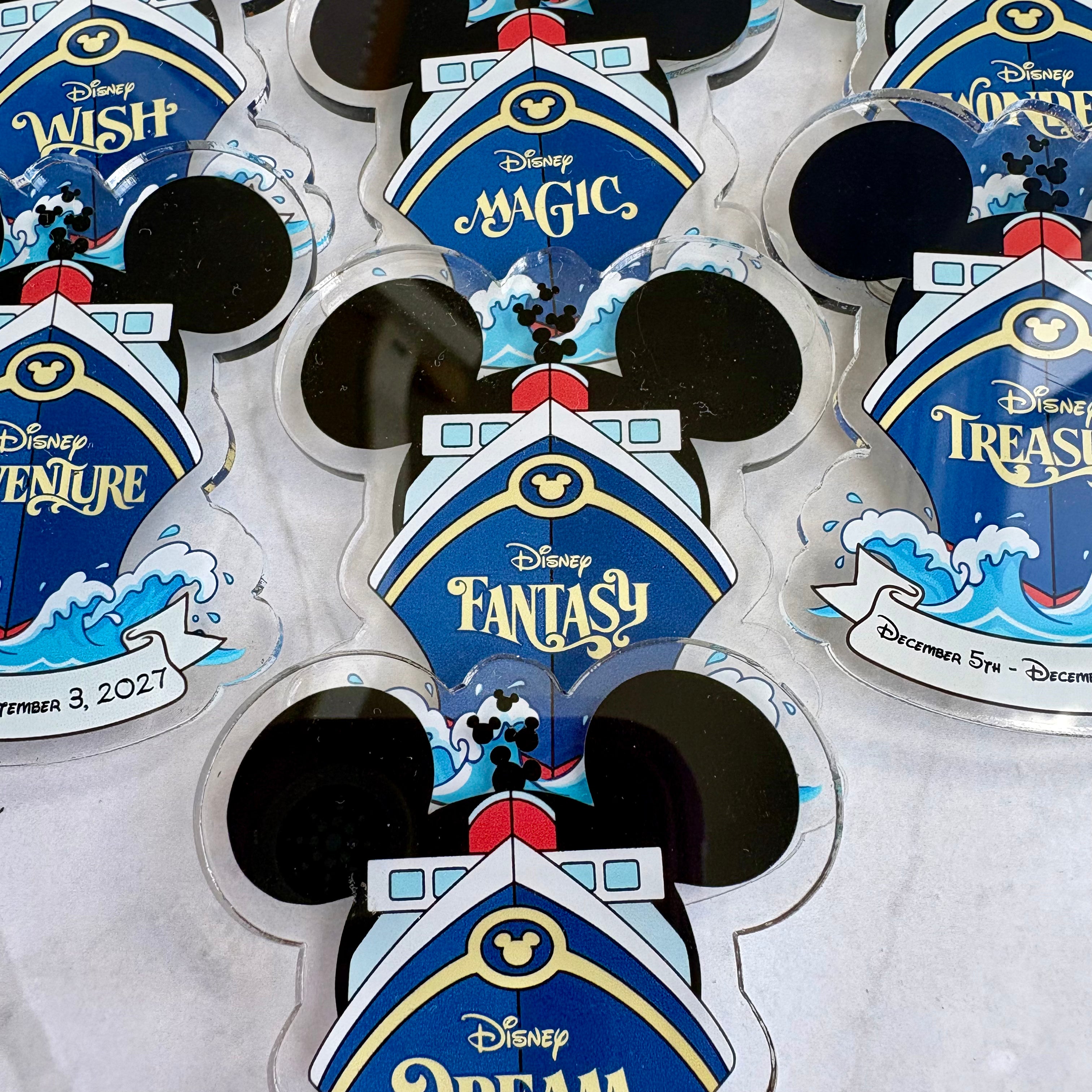 DCL Personalized Ship Mouse Ears and Bow Magnet | Pixie Dust Gift | Fish Extender Gift