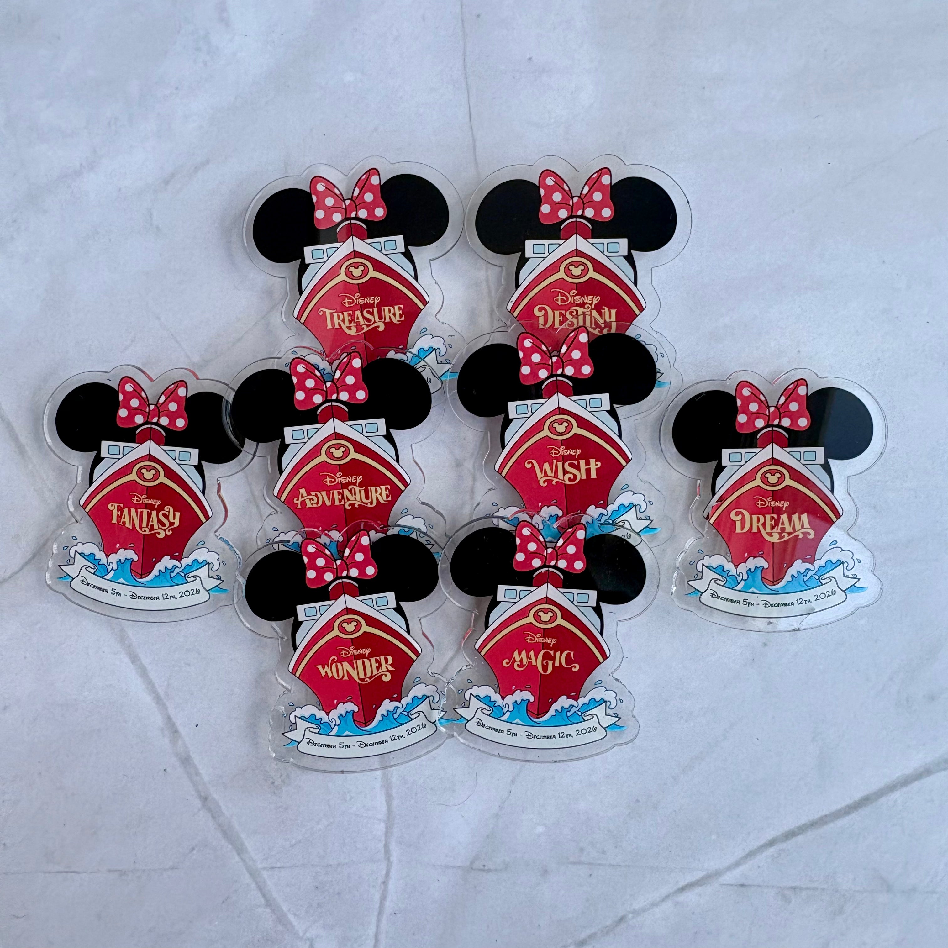 DCL Personalized Ship Mouse Ears and Bow Magnet | Pixie Dust Gift | Fish Extender Gift