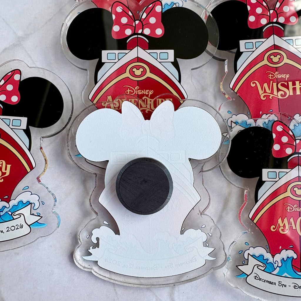DCL Personalized Ship Mouse Ears and Bow Magnet | Pixie Dust Gift | Fish Extender Gift