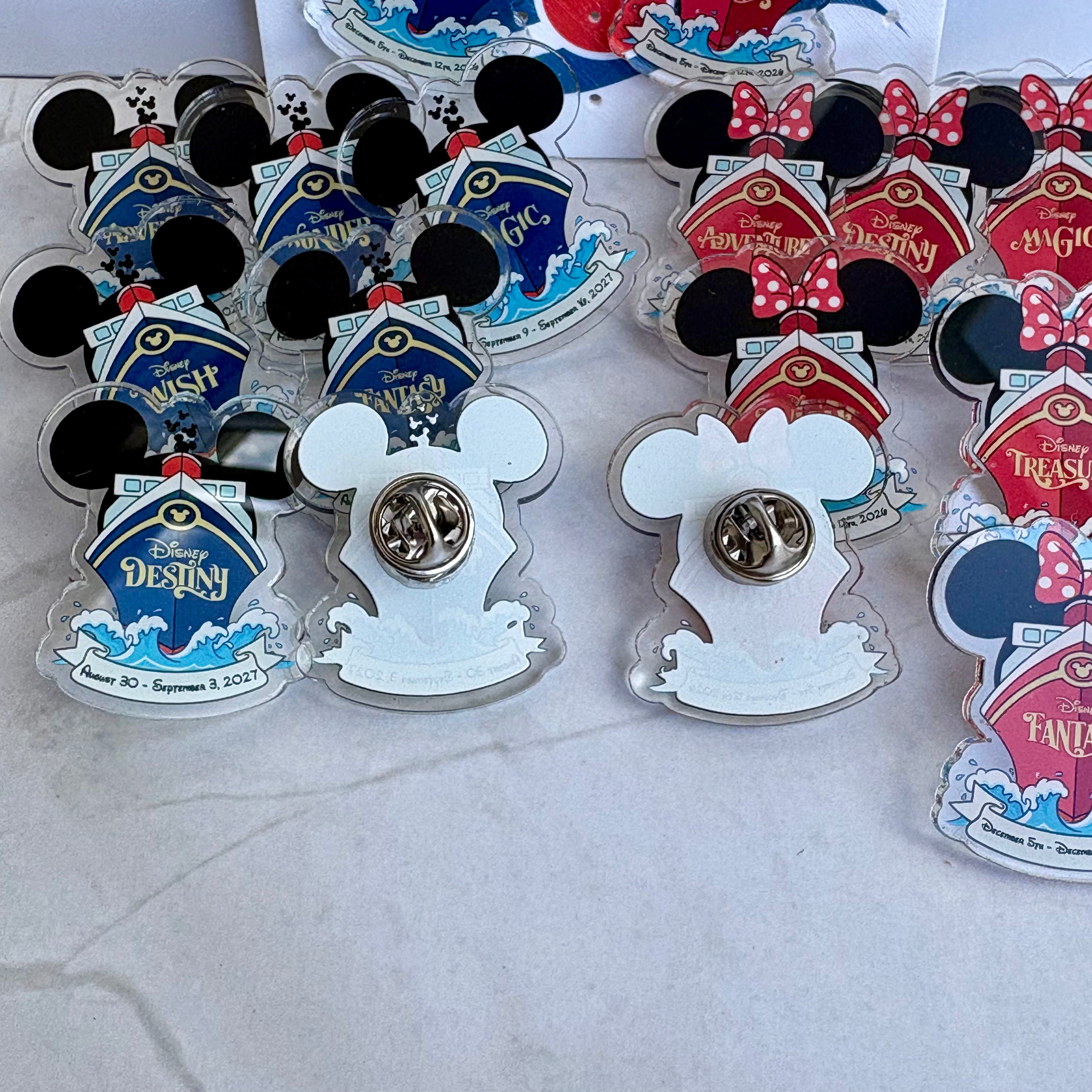 DCL Personalized Ship Mouse Ears and Bow Pin | Pixie Dust Gift | Fish Extender Gift