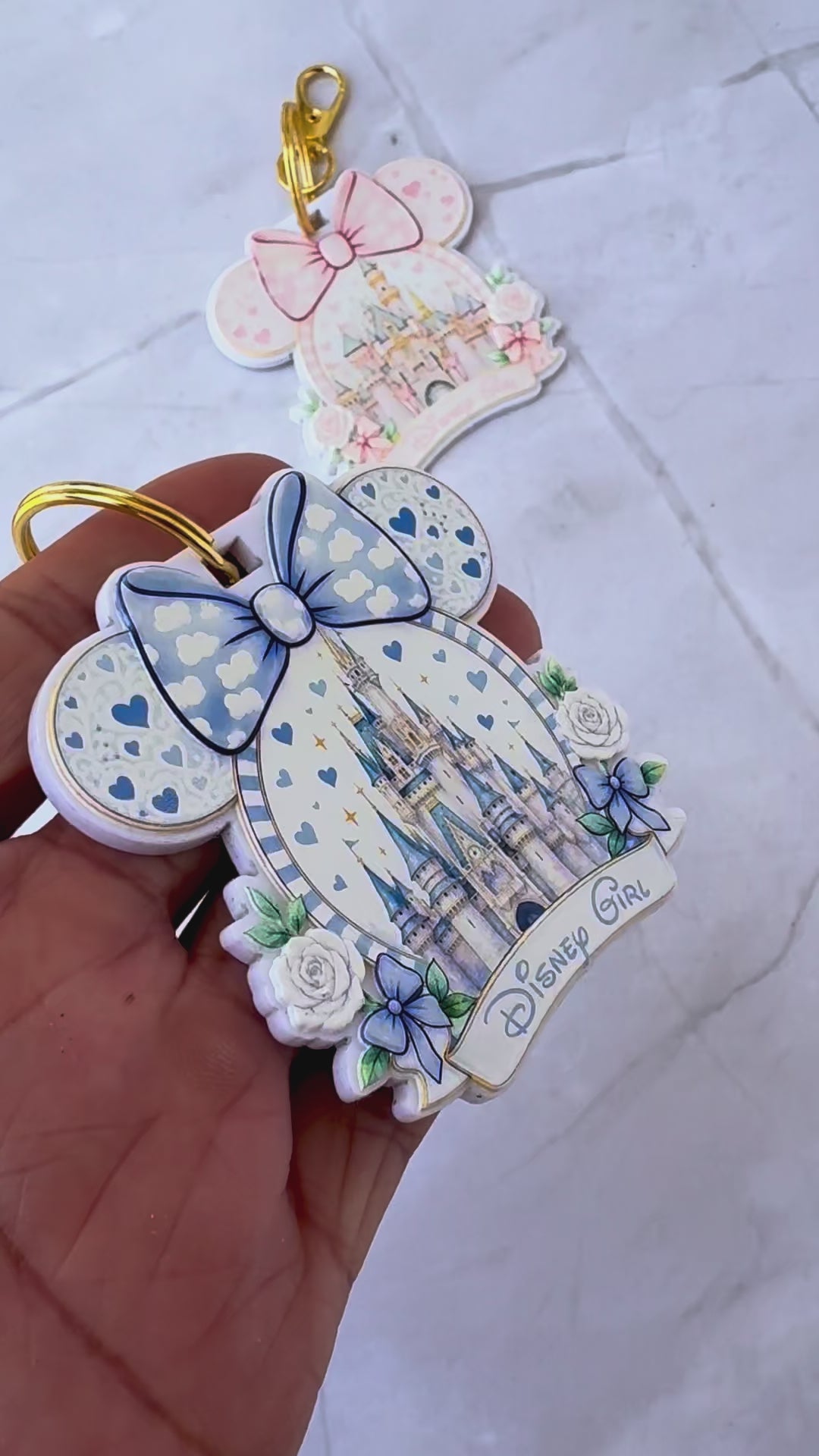 Fairytale Castle Inspired Acrylic Keychain | Watercolor Castle Bag Charm